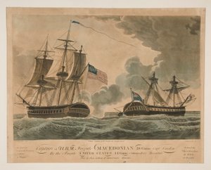 Cattura della fregata H. B. M. Macedonian?Stati Uniti da Samuel Seymour