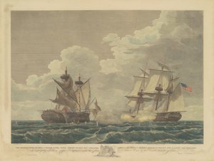 La fregata degli Stati Uniti cattura la fregata di Sua Maestà Britannica Macedonian da Samuel Seymour, after Thomas Birch