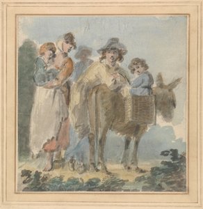 Una famiglia di contadini con asino da Samuel Shelley