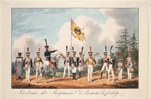 Uniformi da parata del reggimento Izmailovsky, 1818 da Samuel Solomon Chiflard