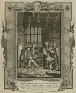 Lord Cromwell presenta una nuova traduzione della Bibbia a Re Enrico VIII a Londra nell