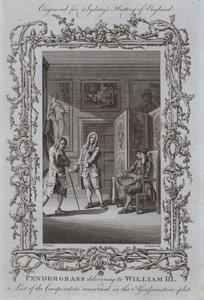 Pendergrass consegna a Guglielmo III una lista dei cospiratori coinvolti nel complotto di assassinio da Samuel Wale