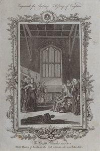 Il mandato di morte letto a Maria Stuarda nella sala in cui fu decapitata da Samuel Wale