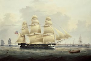 Un mercantile britannico al largo della costa meridionale da Samuel Walters
