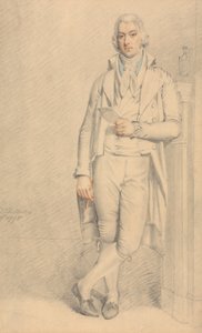 Un gentiluomo, a figura intera, con un foglio e una matita da Samuel de Wilde
