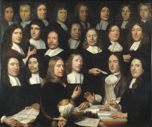 Ritratto di gruppo dei maestri della zecca di Dordrecht da Samuel van Hoogstraten