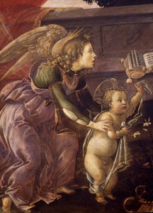 Madonna col Bambino e tre angeli (Madonna del Padiglione), (dettaglio) da Sandro Botticelli