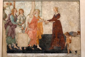Venere e le tre Grazie offrono doni a una fanciulla, c.1483-85 (affresco) da Sandro Botticelli