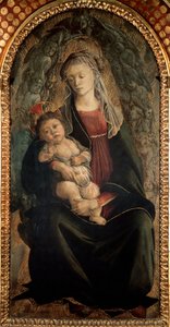 Vergine e Bambino in gloria circondati da angeli serafini (dettaglio) da Sandro Botticelli