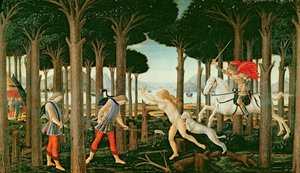 La Visione di Nastagio della Caccia Spettrale nella Foresta: Scena I della Storia di Nastagio degli Onesti