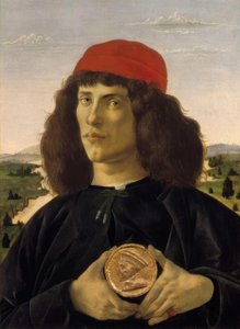 Ritratto di un uomo sconosciuto con la medaglia di Cosimo da Sandro Botticelli