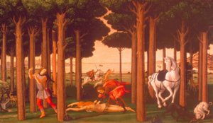 La storia di Nastagio degli Onesti II da Sandro Botticelli