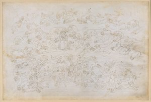 La Divina Commedia, Inferno XXXIII. Nono cerchio dell’Inferno (Cocito), terza fascia: confessione del conte Ugolino; punizione dei traditori dei propri ospiti nel ghiaccio della Ptolemaea da Sandro Botticelli