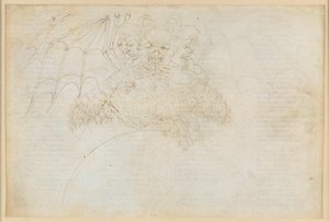 La Divina Commedia, Inferno XXXIV (1): Il centro dell’Inferno: Lucifero che schiaccia Giuda, Bruto e Cassio nel ghiaccio della Giudecca da Sandro Botticelli