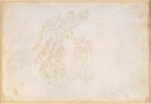 La Divina Commedia, Paradiso III. Prima sfera planetaria (cielo lunare): apparizione delle anime a cui un tempo fu impedito di adempiere a un voto; colloquio di Dante con Piccarda Donati da Sandro Botticelli