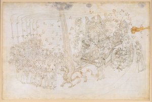 La Divina Commedia, Purgatorio XXX. Il Paradiso Terrestre: Beatrice sul carro trionfale da Sandro Botticelli
