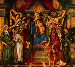 Madonna in trono con sei santi da Sandro Botticelli
