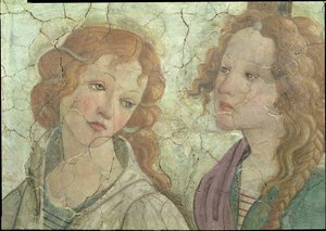 Venere e le tre Grazie offrono doni a una giovane ragazza, (dettaglio di una delle Grazie) da Sandro Botticelli