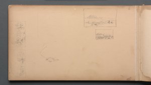 Taccuino, pagina 37: Vignette del paesaggio del Maine, 1859 da Sanford Robinson Gifford