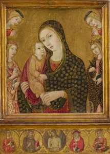 Madonna e bambino con il Cristo morto, Sante Agnese e Caterina d