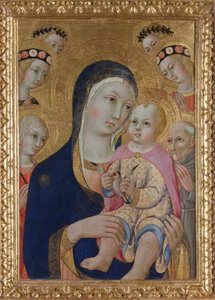 Madonna con Bambino, Santi Apollonia e Bernardino e quattro angeli, ca 1460 da Sano di Pietro