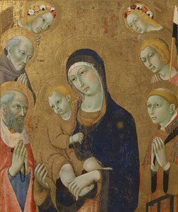 Vergine e Bambino, angeli e santi
