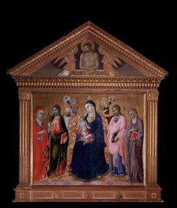 Vergine e Bambino con i Santi Giacomo, Filippo, Anna e Maria Maddalena da Sano di also Ansano di Pietro di Mencio Pietro