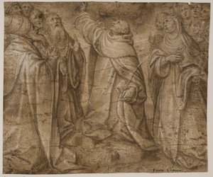 San Domenico, Caterina da Siena e un gruppo di altri santi da Sante Creara de Fochegioli