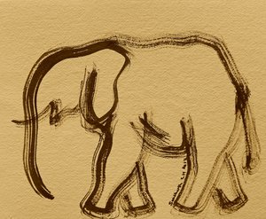 Pennellate astratte di elefante da Santhosh ch