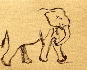 Espressivo elefante a inchiostro da Santhosh ch