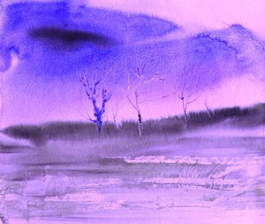 Paesaggio invernale viola