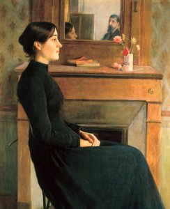 Ritratto di una donna, dipinto di Santiago Rusiñol y Prats da Santiago Rusinol i Prats