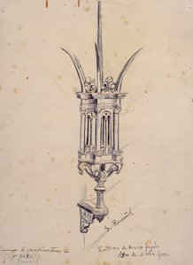 Copia di una lampada in ferro battuto di Nicolas Grosso da Santiago Rusiñol