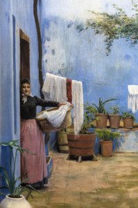 Il patio blu da Santiago Rusiñol