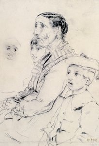 Studio di una donna e bambini da Santiago Rusiñol