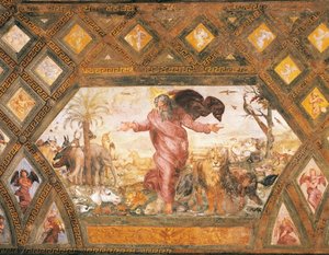 Creazione degli animali da Sanzio of Urbino (workshop) Raphael