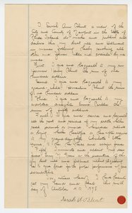 Ultimo testamento di Sarah Ann Blunt Crozley, ottobre 1898 da Sarah Ann Blunt Crozley