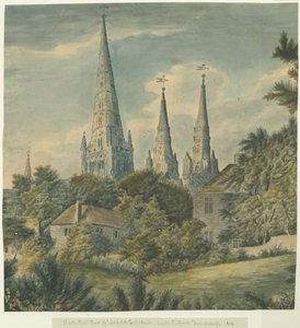 Cattedrale di Lichfield - Vista nord-est, 1818