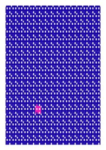 Blue Paper House Repeat Print, 2014 (stampa giclée grafica) da Sarah Evans