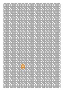 Grey Paper House Repeat Print, 2014 (stampa giclée grafica)