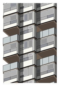 Lambeth Towers_Sepia, 2015 (stampa giclée grafica)