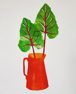 Brocca rossa con foglie da Sarah Thompson Engels