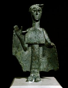 Statuetta di donna in preghiera chiamata Torralba da Sardinia Nuragic Civilization