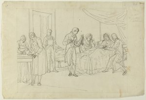 Scena di malattia a letto da Saverio della Gatta