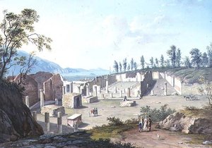 Grand Tourists alle rovine di Pozzuoli, vicino a Napoli da Saviero Xavier della Gatta