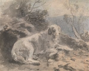 Un setter in un paesaggio da Sawrey Gilpin