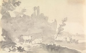 Paesaggio con Mucche in Primo Piano