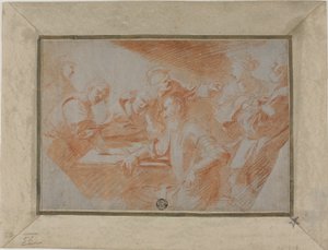 Gruppo di figure intorno alla tavola da Sébastien Bourdon