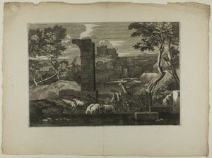 Paesaggio con pastore e il suo gregge