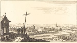 Paesaggio con Chiesa e Città in Lontananza da Sébastien  Le Clerc I